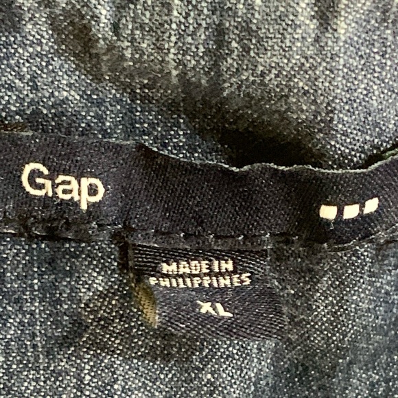 GAP Factory Blue Denim Button Down Shirt - Picture 6 of 10